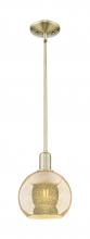 Innovations Lighting 716-1S-AB-G128-8 - Athens - 1 Light - 8 inch - Antique Brass - Stem hung - Mini Pendant