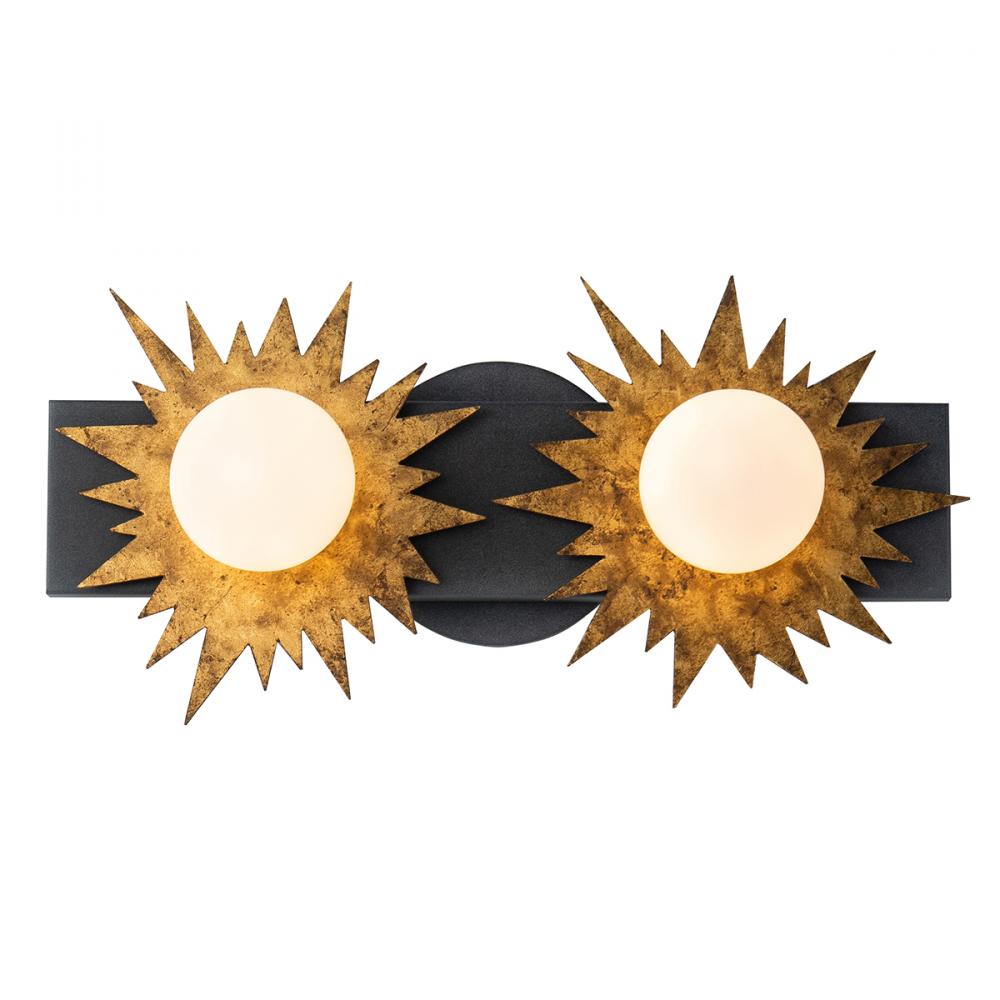Soleil 2 Light Bath Vanity Gold Star And Weathered Zinc