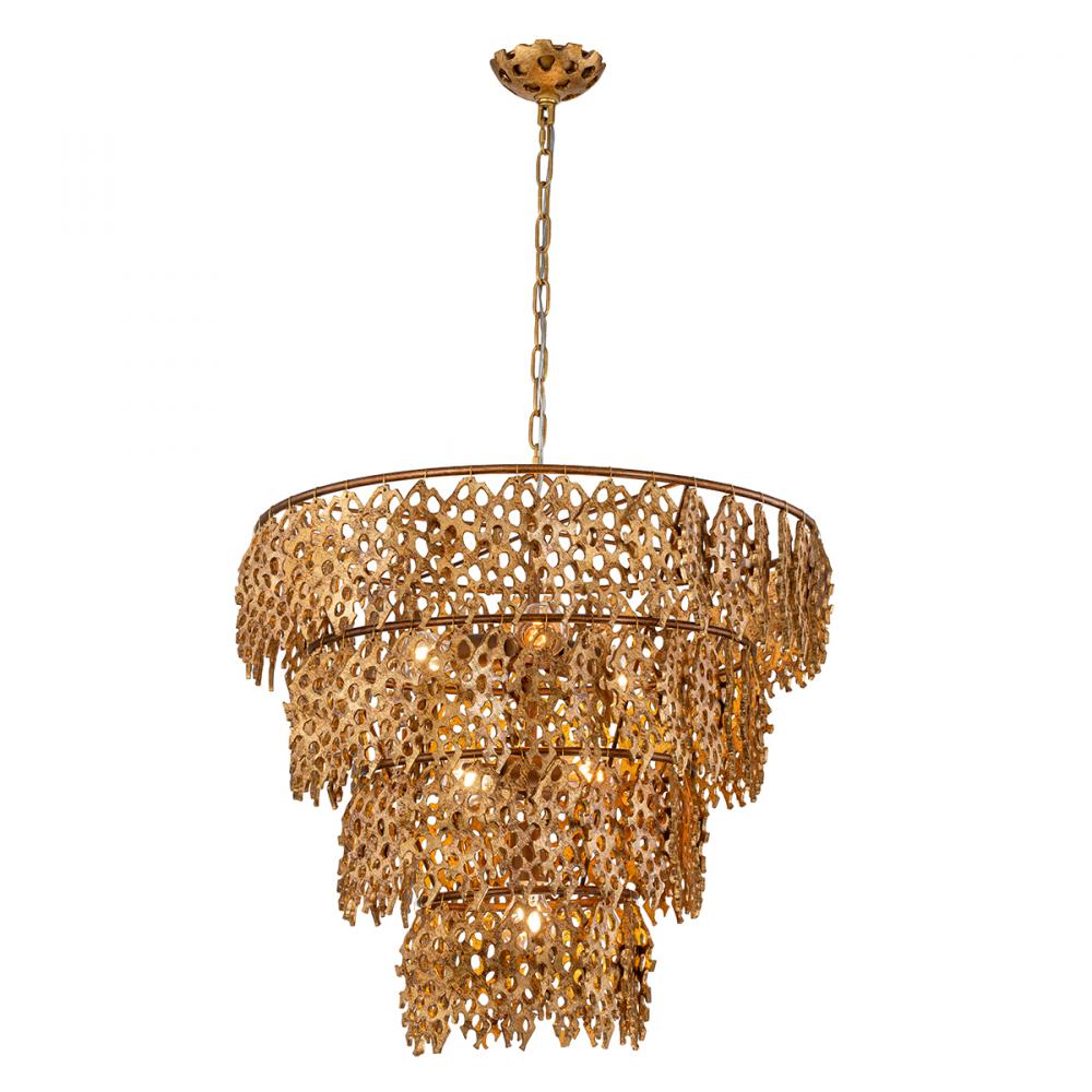 Coral Luxe Pendant in Gold Leaf