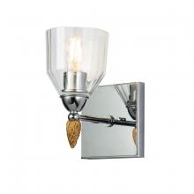 Lucas McKearn BB1000PC-1-F2G - Felice 1 Light Wall Sconce In Polished Chrome With Gold Accents