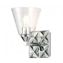 Lucas McKearn BB1302PC-1 - Alpha 1 Light Wall Sconce With Glass in Polished Chrome