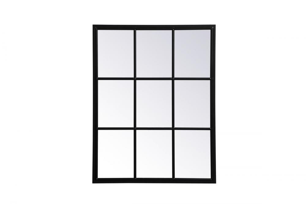 Metal windowpane mirror 28 inch x 36 inch in Black