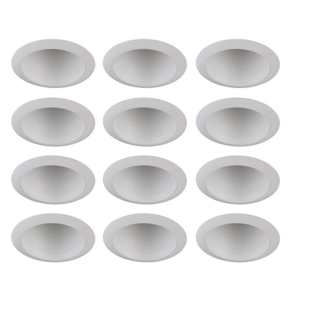 6 INCH frosted white BAFFLE OPEN TRIM, FITS PAR30/R30/BR30 12 PACK