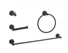 Elegant HWB-11S4MBK - Freya 4-Piece Bathroom Hardware Set in Matte Black