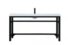 Elegant VF14560BK - 60 inch ADA compliant Single bathroom metal vanity in black
